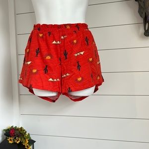 Secret Treasures Orange Cacti and Sunshine Cotton Sleep Shorts